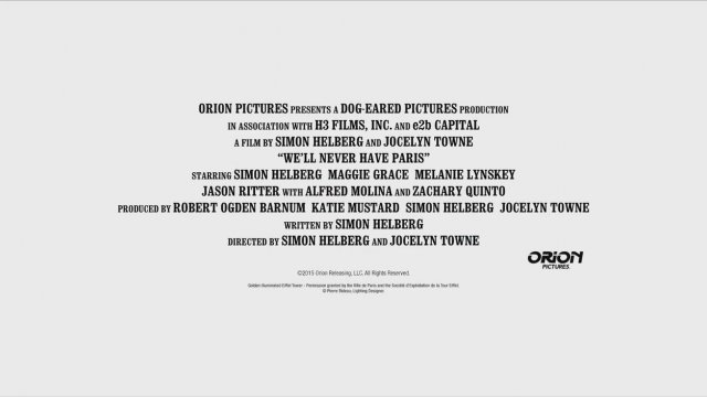 We'll Never Have Paris (2014) Fragman